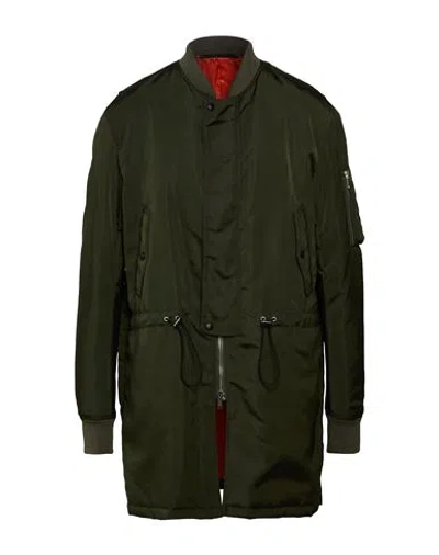 Kris Van Assche Man Overcoat & Trench Coat Military Green Size 40 Polyamide, Polyester