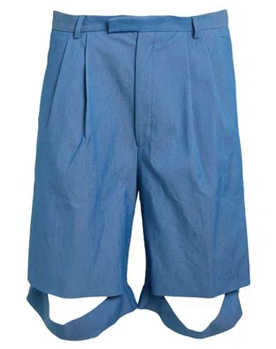 Kris Van Assche Man Shorts & Bermuda Shorts Slate Blue Size 32 Cotton, Polyamide
