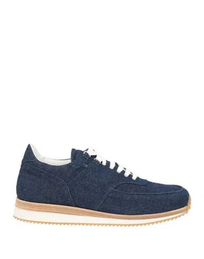 Kris Van Assche Man Sneakers Blue Size 10 Textile Fibers