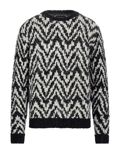 Kris Van Assche Man Sweater Black Size Xs Virgin Wool, Polyamide