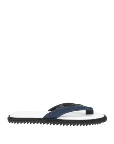 Kris Van Assche Man Thong Sandal Blue Size 10 Textile Fibers