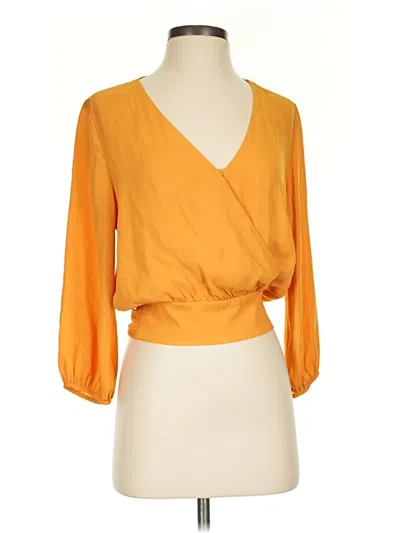 Pre-owned Krisa 3/4 Sleeve Blouse In Orange