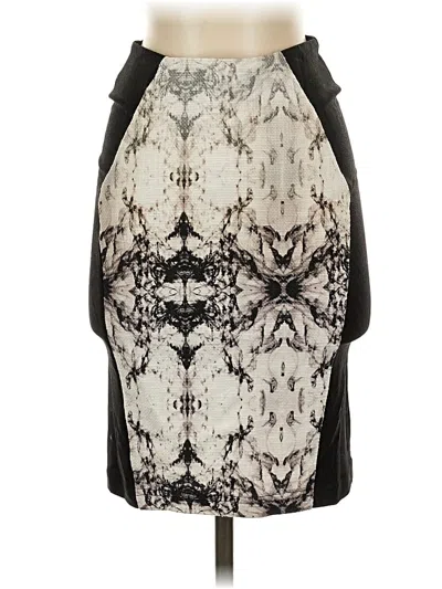 Pre-owned Krisa Faux Leather Skirt In Gray