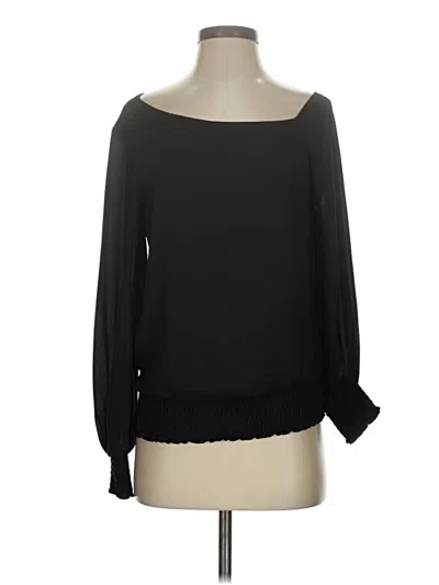 Pre-owned Krisa Long Sleeve Blouse In Black