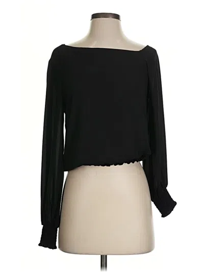 Pre-owned Krisa Long Sleeve Blouse In Black