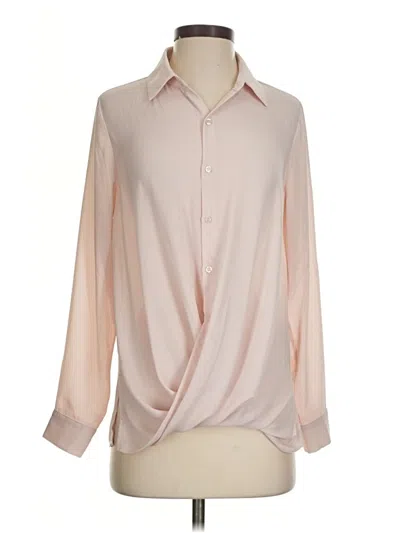 Pre-owned Krisa Long Sleeve Blouse In Pink