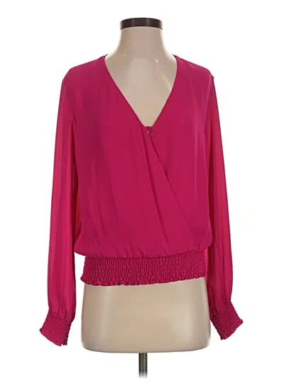 Pre-owned Krisa Long Sleeve Blouse In Pink