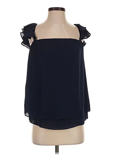 Pre-owned Krisa Tank Top Blue Cold Shoulder Neckline Tops