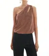 Krisa Tie One-shoulder Tank In Copper In Brown