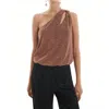 Krisa Tie One-shoulder Tank In Copper In Multi