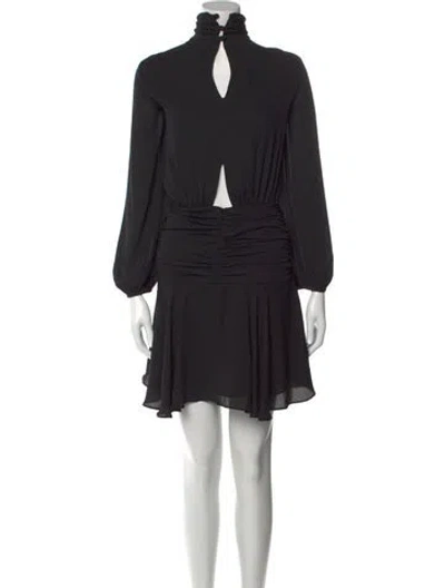 Pre-owned Krisa Turtleneck Mini Dress In Black