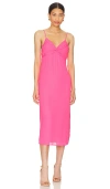Krisa Twist Front Midi Dress In Fuchsia