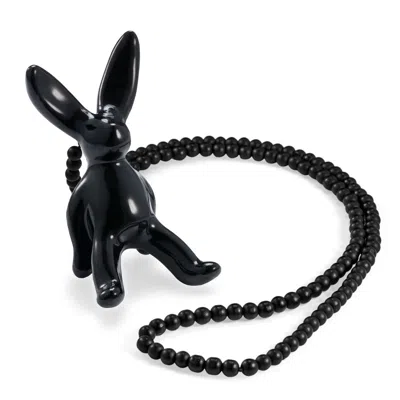 Krista Lehari Jewellery Women's Black Brave Rabbit Porcelain Necklace
