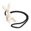 Krista Lehari Jewellery Women's Brave Rabbit Porcelain Necklace White In Black