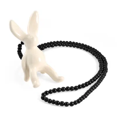 Krista Lehari Jewellery Women's Brave Rabbit Porcelain Necklace White In Black