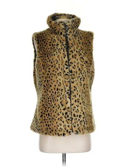 Pre-owned Kristen Blake Faux Fur Vest In Gold