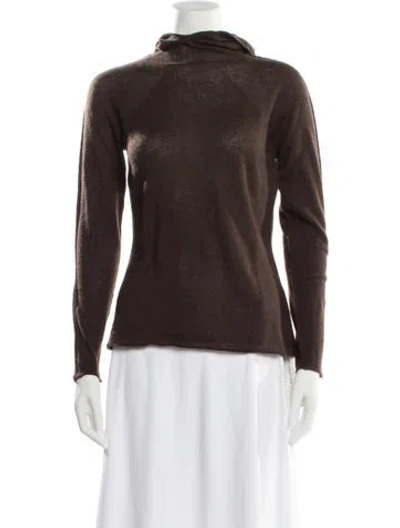 Pre-owned Kristensen Du Nord Cashmere Cowl Neck Sweater In Brown