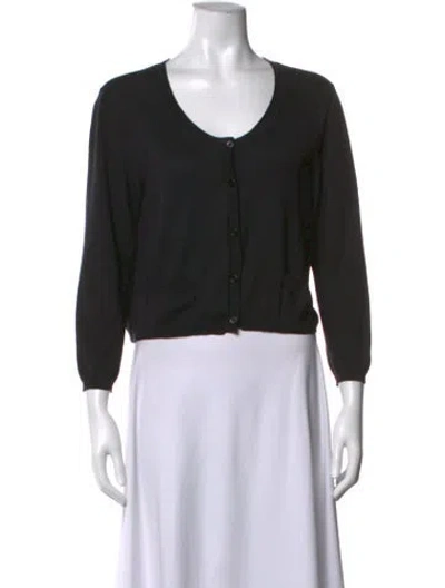 Pre-owned Kristensen Du Nord Cashmere Open Front Sweater In Black