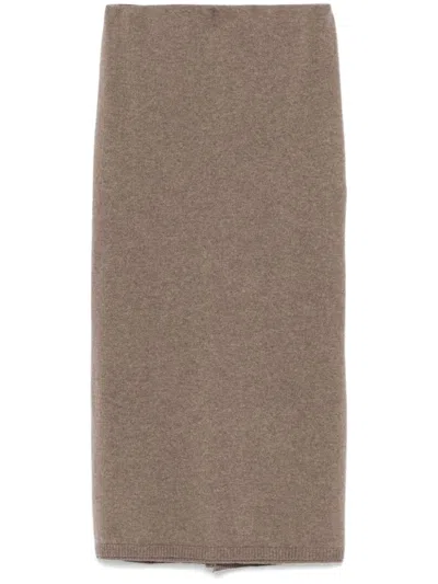 Kristensen Du Nord Cashmere Skirt In Brown