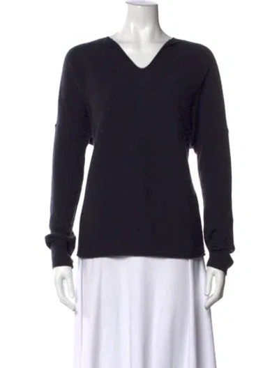 Pre-owned Kristensen Du Nord Cashmere V-neck Sweater In Gray