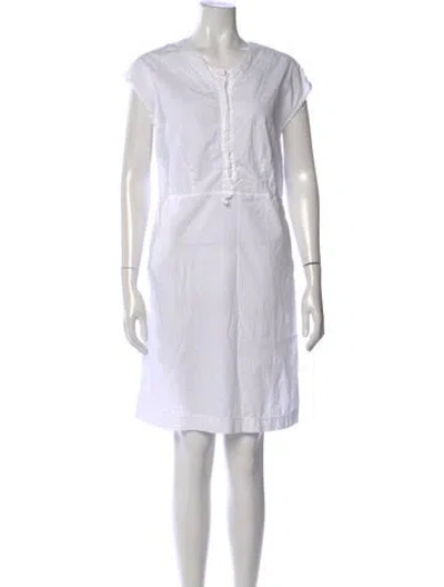 Pre-owned Kristensen Du Nord Crew Neck Knee-length Dress In White
