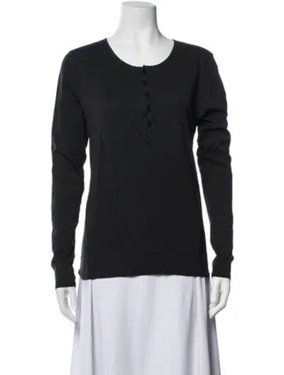 Pre-owned Kristensen Du Nord Crew Neck Long Sleeve Top W/ Tags In Black