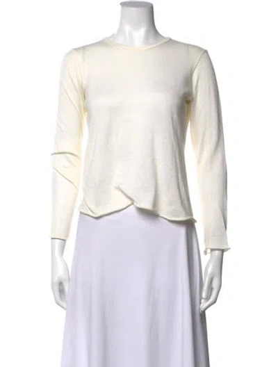 Pre-owned Kristensen Du Nord Crew Neck Long Sleeve Top In White