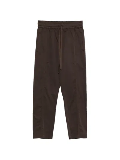 Kristensen Du Nord Drawstring-waist Panelled Trousers In Brown