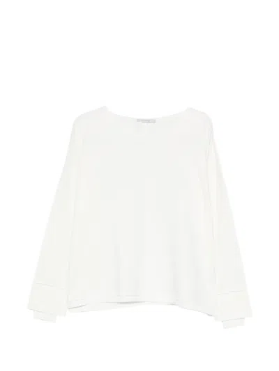 Kristensen Du Nord Drop-shoulder Long-sleeve Sweatshirt In White