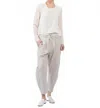 Kristensen Du Nord Easy Cropped Leg Pant In Chalk In White