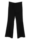 Kristensen Du Nord Flared Wool Trousers In Black