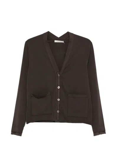 Kristensen Du Nord Frayed Button-up Cardigan In Gray