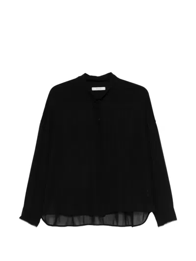 Kristensen Du Nord Frayed-detail Shirt In Black