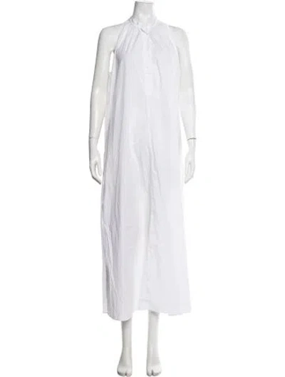 Pre-owned Kristensen Du Nord Halterneck Long Dress In White