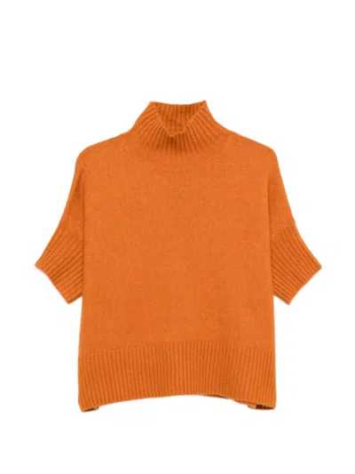 Kristensen Du Nord High-neck Short-sleeve Sweater In Orange