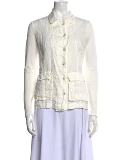 Pre-owned Kristensen Du Nord Linen Long Sleeve Button-up Top In Neutral