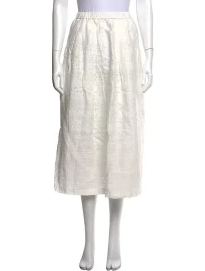 Pre-owned Kristensen Du Nord Linen Midi Length Skirt W/ Tags In Neutrals
