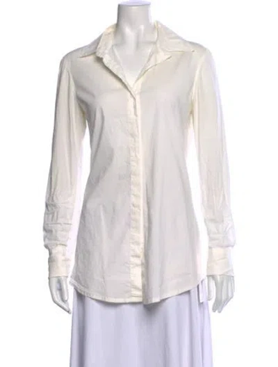 Pre-owned Kristensen Du Nord Long Sleeve Button-up Top In Neutral