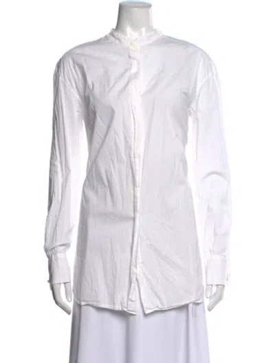 Pre-owned Kristensen Du Nord Long Sleeve Button-up Top W/ Tags In White