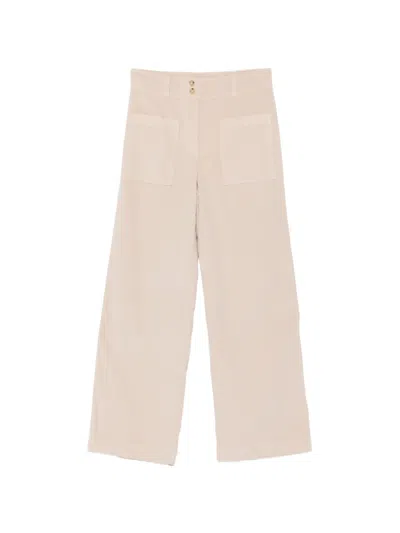 Kristensen Du Nord Patch-pocket Corduroy Trousers In Neutral