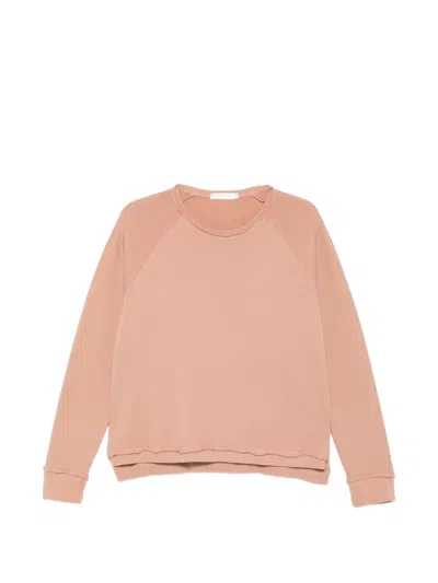 Kristensen Du Nord Raglan-sleeve Raw-edge Sweatshirt In Pink