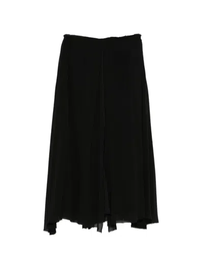 Kristensen Du Nord Raw-edge Flared Skirt In Blue