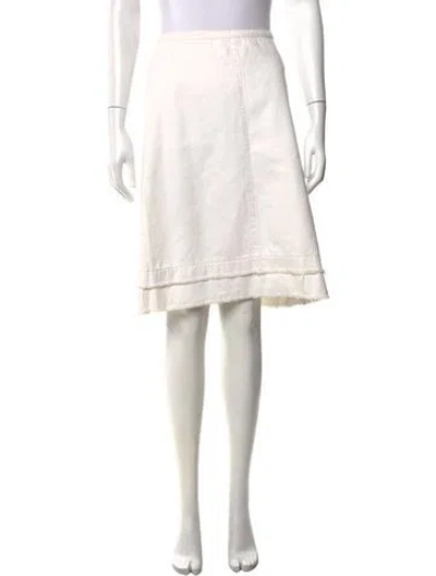 Pre-owned Kristensen Du Nord Raw-edge Trim Midi Length Skirt In Gray