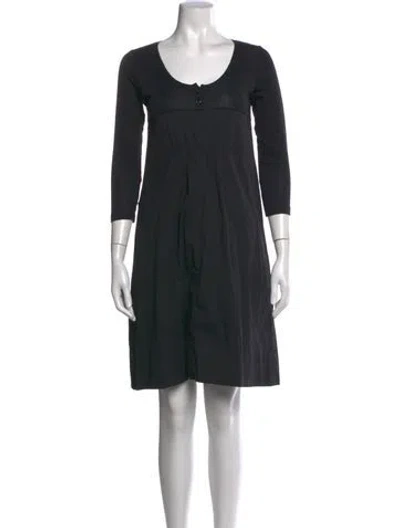 Pre-owned Kristensen Du Nord Scoop Neck Knee-length Dress In Black