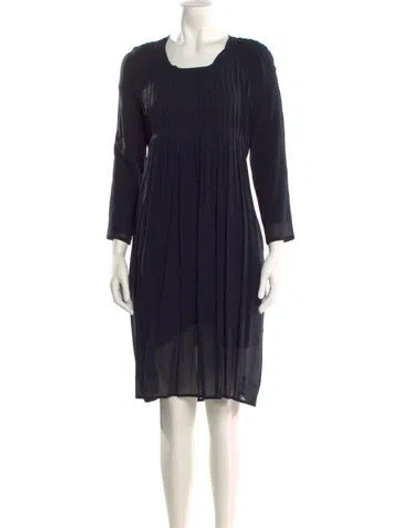 Pre-owned Kristensen Du Nord Scoop Neck Knee-length Dress In Blue