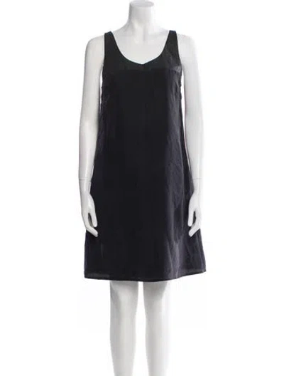 Pre-owned Kristensen Du Nord Scoop Neck Mini Dress In Black