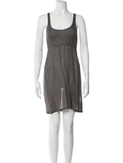 Pre-owned Kristensen Du Nord Scoop Neck Mini Dress In Grey