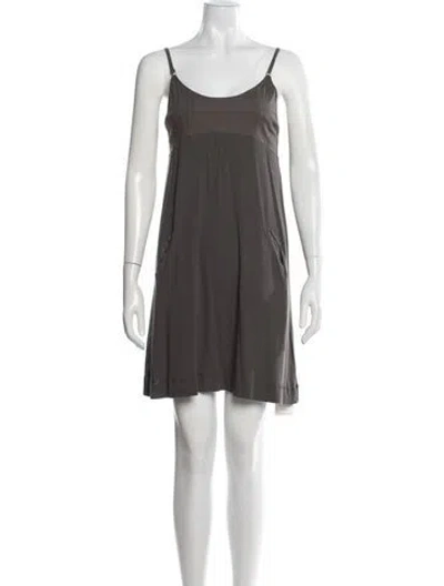 Pre-owned Kristensen Du Nord Scoop Neck Mini Dress In Grey