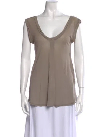 Pre-owned Kristensen Du Nord Scoop Neck Short Sleeve Top In Neutral