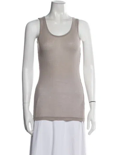 Pre-owned Kristensen Du Nord Scoop Neck Sleeveless Top In Gray